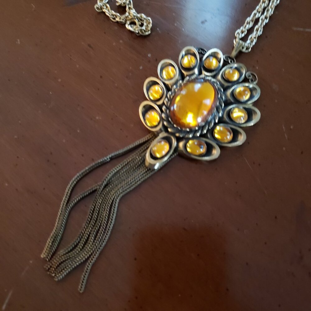 Vintage Art Nouveau Deco statement necklace